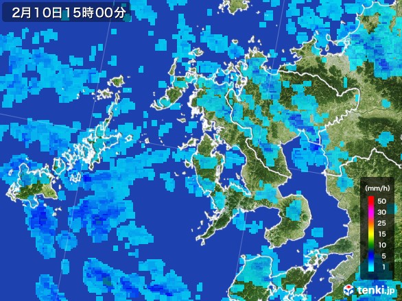 長崎県の雨雲レーダー(2017年02月10日)