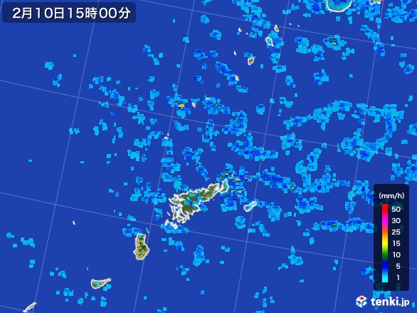 奄美諸島(鹿児島県)の雨雲レーダー(2017年02月10日)