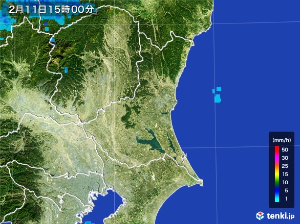 茨城県の雨雲レーダー(2017年02月11日)
