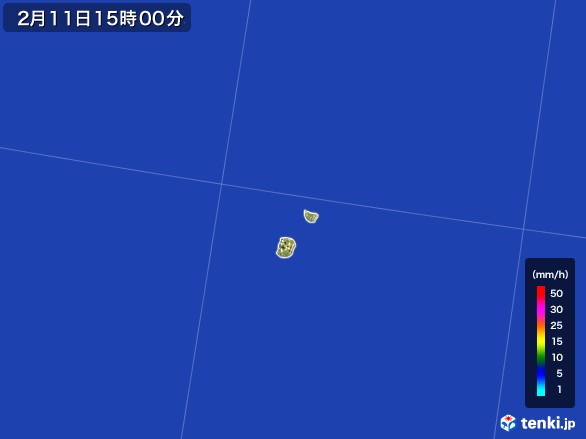 南大東島(沖縄県)の雨雲レーダー(2017年02月11日)
