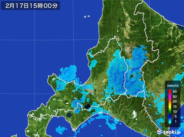 道央の雨雲レーダー(2017年02月17日)