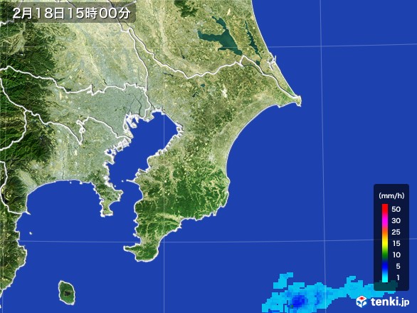千葉県の雨雲レーダー(2017年02月18日)