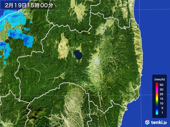 福島県の雨雲レーダー(2017年02月19日)