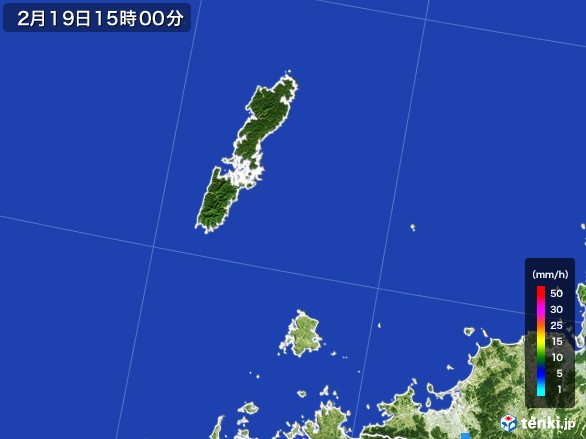 壱岐・対馬(長崎県)の雨雲レーダー(2017年02月19日)