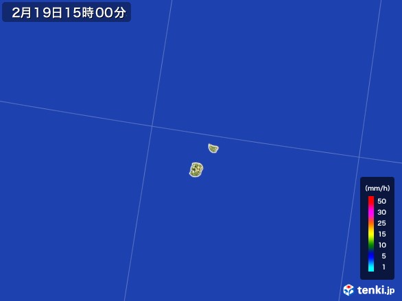 南大東島(沖縄県)の雨雲レーダー(2017年02月19日)