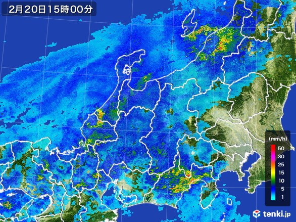 北陸地方の雨雲レーダー(2017年02月20日)