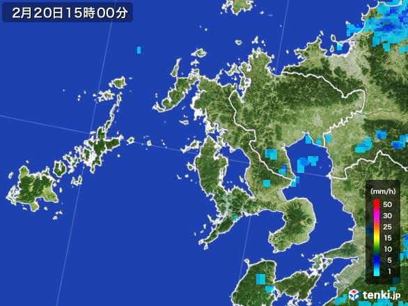 長崎県の雨雲レーダー(2017年02月20日)
