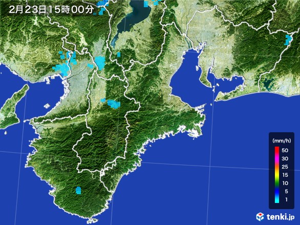 三重県の雨雲レーダー(2017年02月23日)