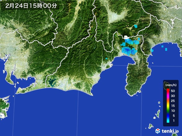 静岡県の雨雲レーダー(2017年02月24日)