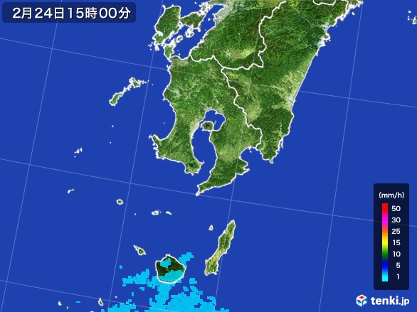 鹿児島県の雨雲レーダー(2017年02月24日)