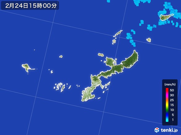 沖縄県の雨雲レーダー(2017年02月24日)