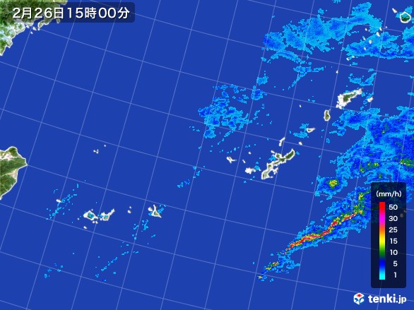 沖縄地方の雨雲レーダー(2017年02月26日)