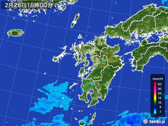 九州地方の雨雲レーダー(2017年02月26日)