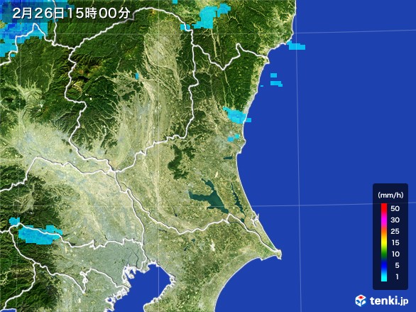茨城県の雨雲レーダー(2017年02月26日)