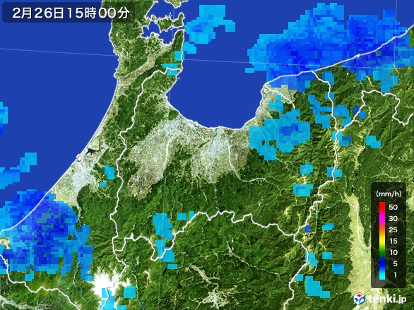 富山県の雨雲レーダー(2017年02月26日)