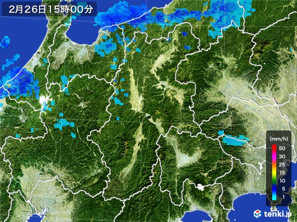 長野県の雨雲レーダー(2017年02月26日)