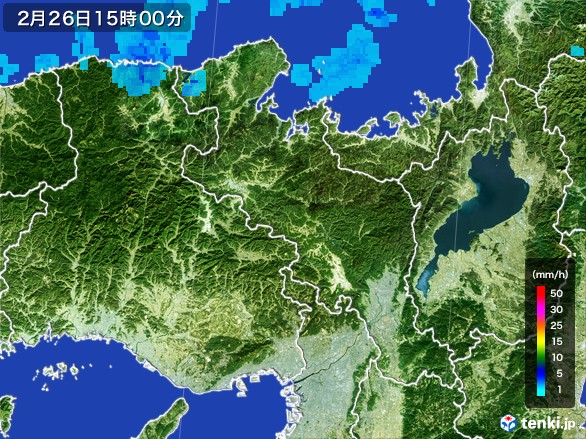 京都府の雨雲レーダー(2017年02月26日)