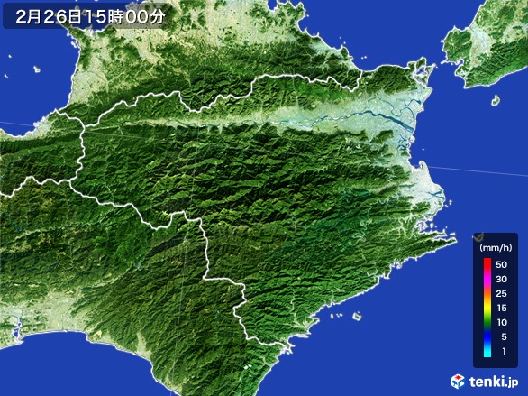 徳島県の雨雲レーダー(2017年02月26日)