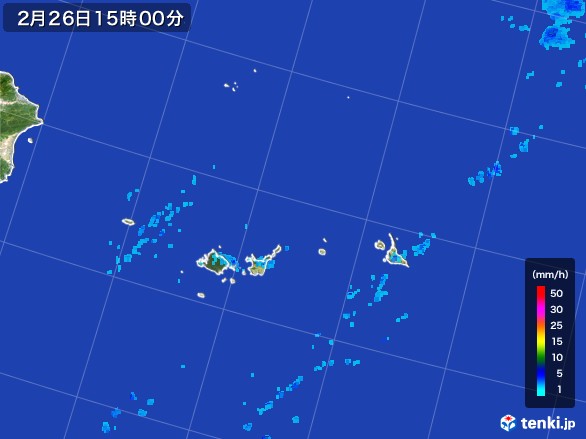宮古・石垣・与那国(沖縄県)の雨雲レーダー(2017年02月26日)