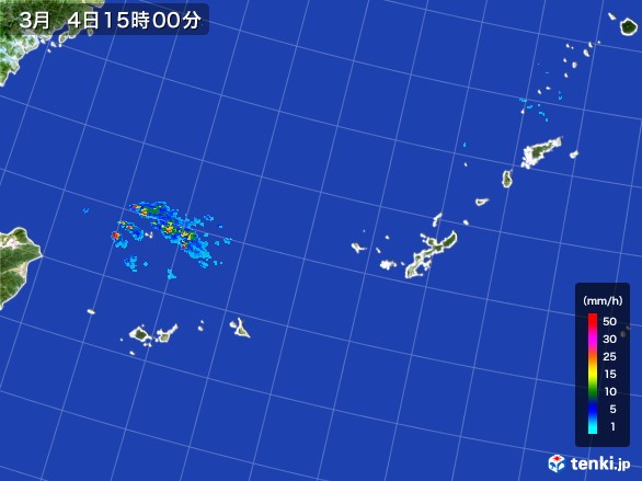 沖縄地方の雨雲レーダー(2017年03月04日)