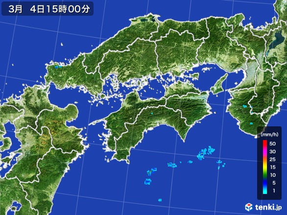 四国地方の雨雲レーダー(2017年03月04日)