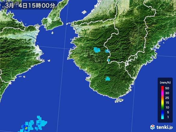 和歌山県の雨雲レーダー(2017年03月04日)