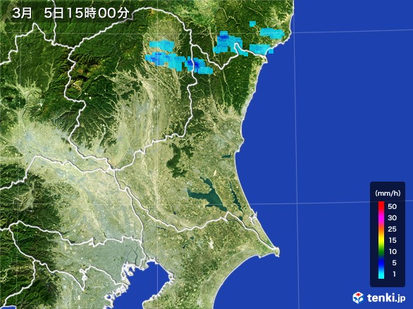 茨城県の雨雲レーダー(2017年03月05日)