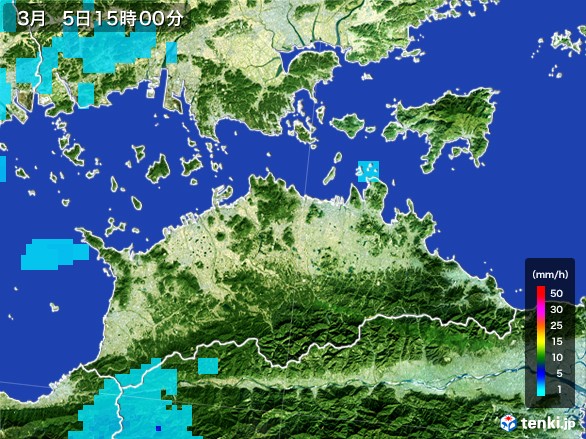 香川県の雨雲レーダー(2017年03月05日)