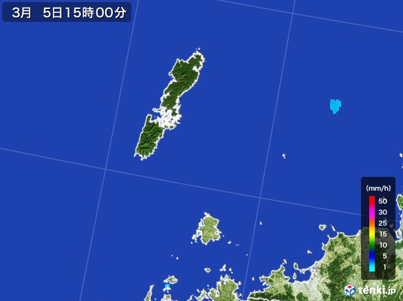 壱岐・対馬(長崎県)の雨雲レーダー(2017年03月05日)