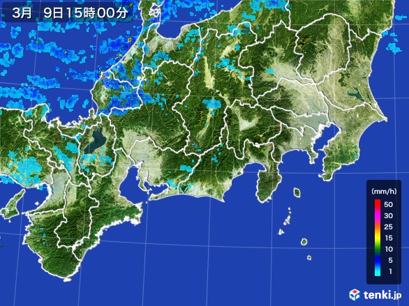 東海地方の雨雲レーダー(2017年03月09日)