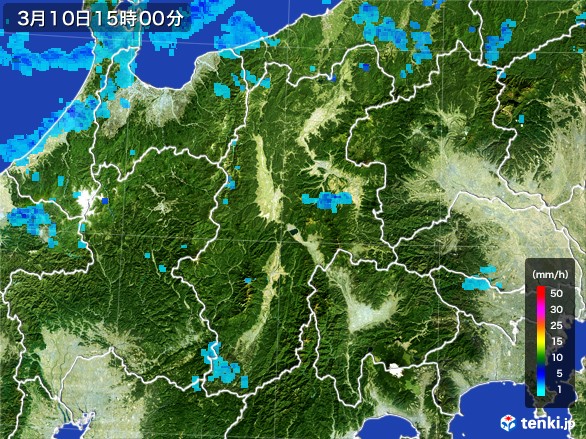 長野県の雨雲レーダー(2017年03月10日)