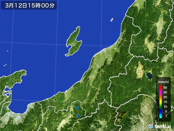 新潟県の雨雲レーダー(2017年03月12日)