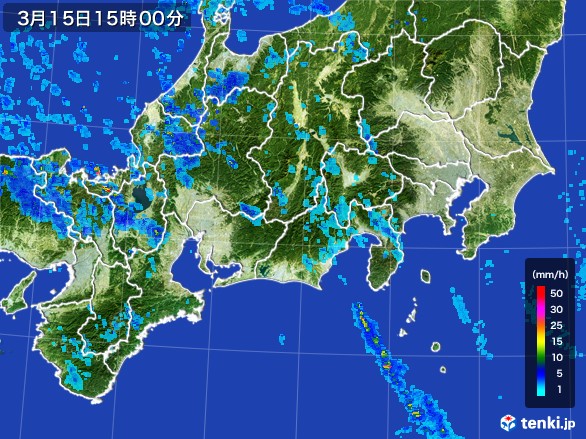 東海地方の雨雲レーダー(2017年03月15日)