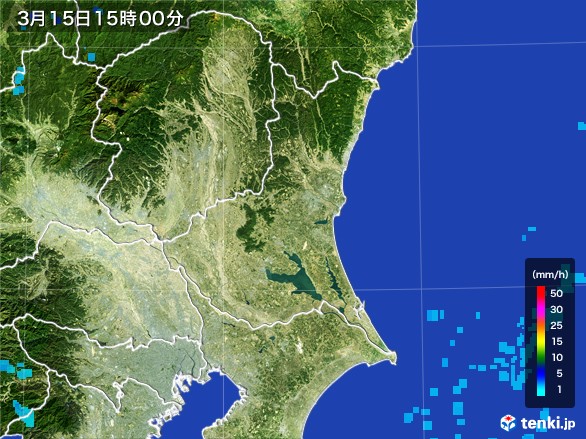 茨城県の雨雲レーダー(2017年03月15日)