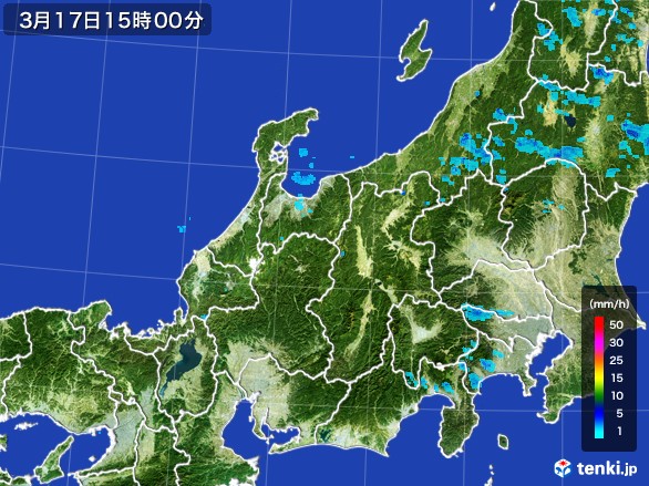 北陸地方の雨雲レーダー(2017年03月17日)