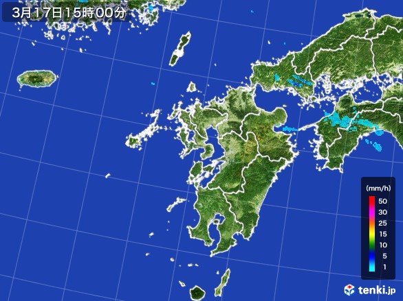 九州地方の雨雲レーダー(2017年03月17日)