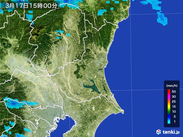 茨城県の雨雲レーダー(2017年03月17日)