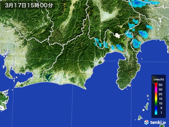 静岡県の雨雲レーダー(2017年03月17日)