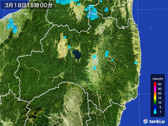 福島県の雨雲レーダー(2017年03月18日)