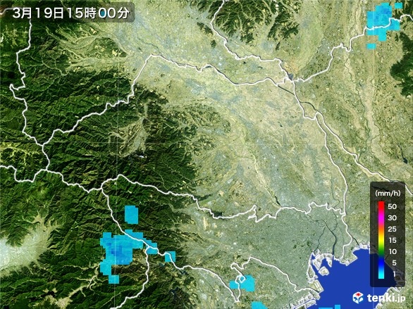 埼玉県の雨雲レーダー(2017年03月19日)