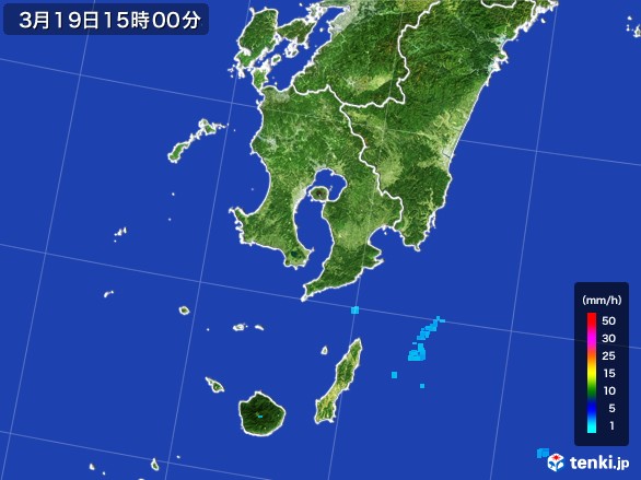 鹿児島県の雨雲レーダー(2017年03月19日)