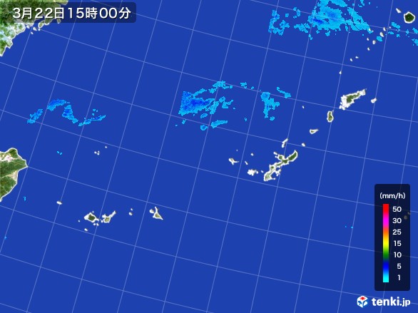 沖縄地方の雨雲レーダー(2017年03月22日)