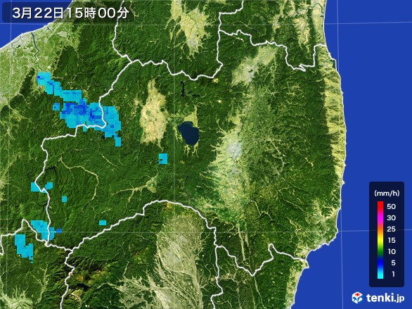 福島県の雨雲レーダー(2017年03月22日)