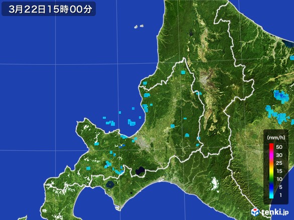 道央の雨雲レーダー(2017年03月22日)
