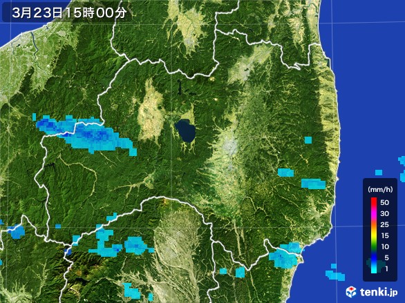 福島県の雨雲レーダー(2017年03月23日)