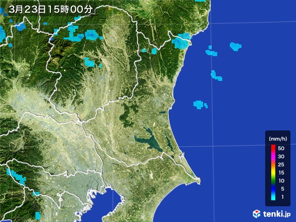 茨城県の雨雲レーダー(2017年03月23日)