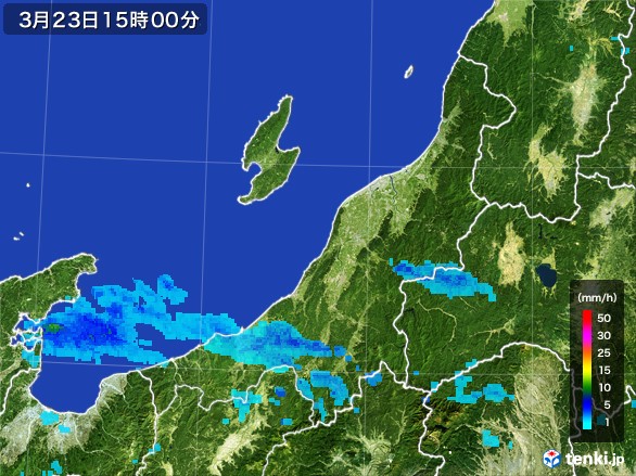 新潟県の雨雲レーダー(2017年03月23日)