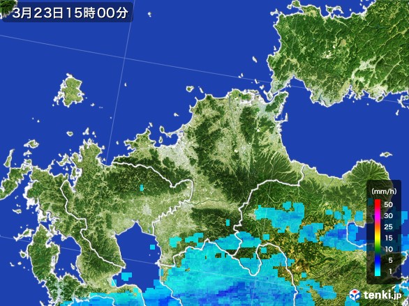 福岡県の雨雲レーダー(2017年03月23日)