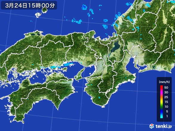 近畿地方の雨雲レーダー(2017年03月24日)