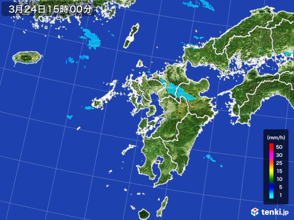 九州地方の雨雲レーダー(2017年03月24日)